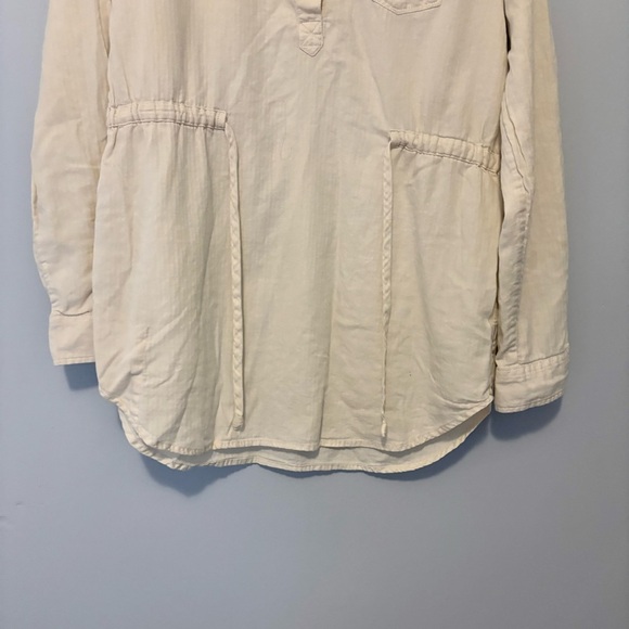 Mountain Hardwear Cream Long Sleeve Cotton-Linen Blend Tunic Top Women’s M - Picture 3 of 6